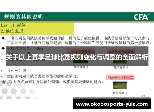 关于以上赛季足球比赛规则变化与调整的全面解析